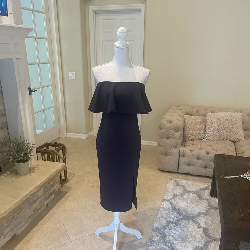 Ajoy starpless ruffle navy blue dress size 8